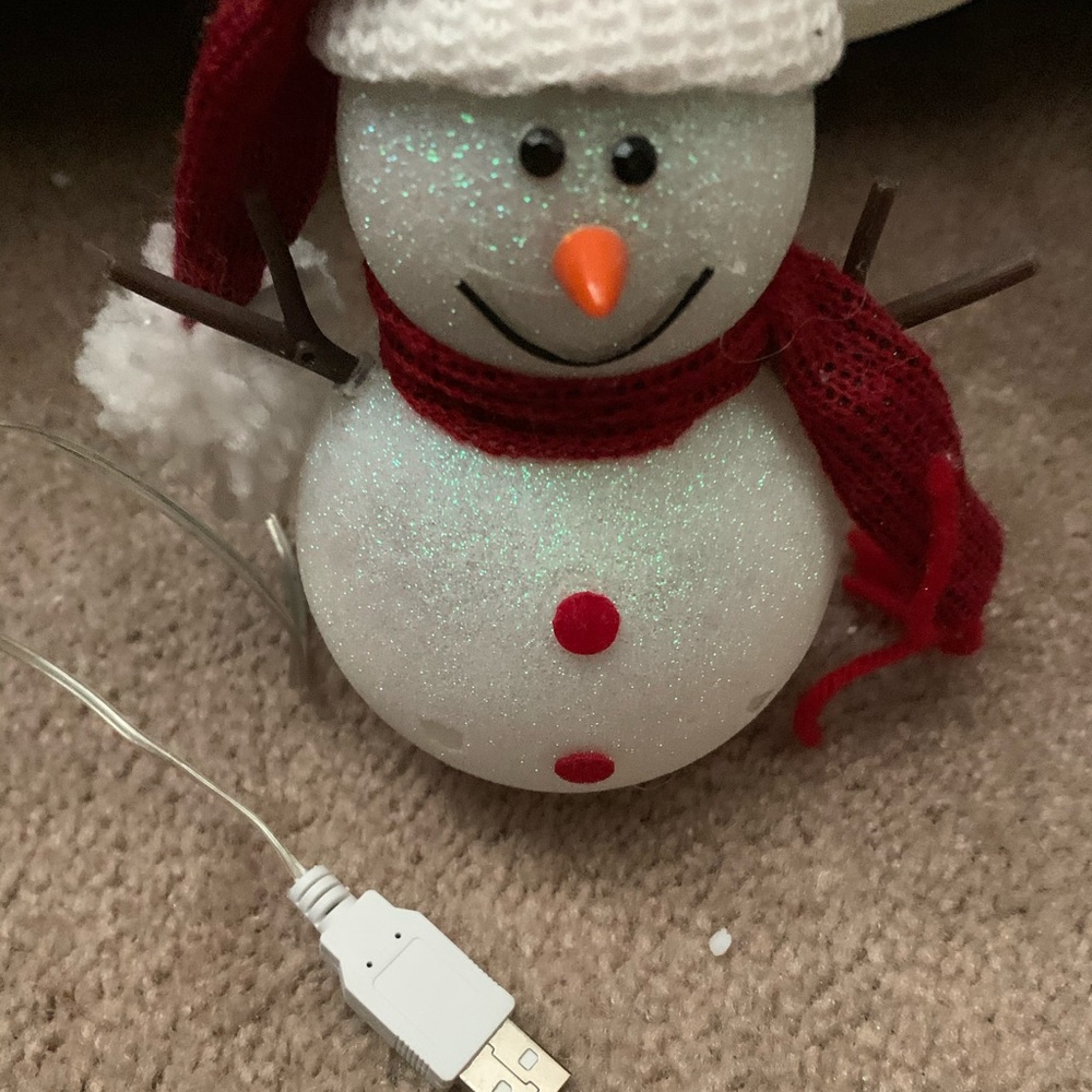 Color-Changing Snowman USB Plug-In Decor